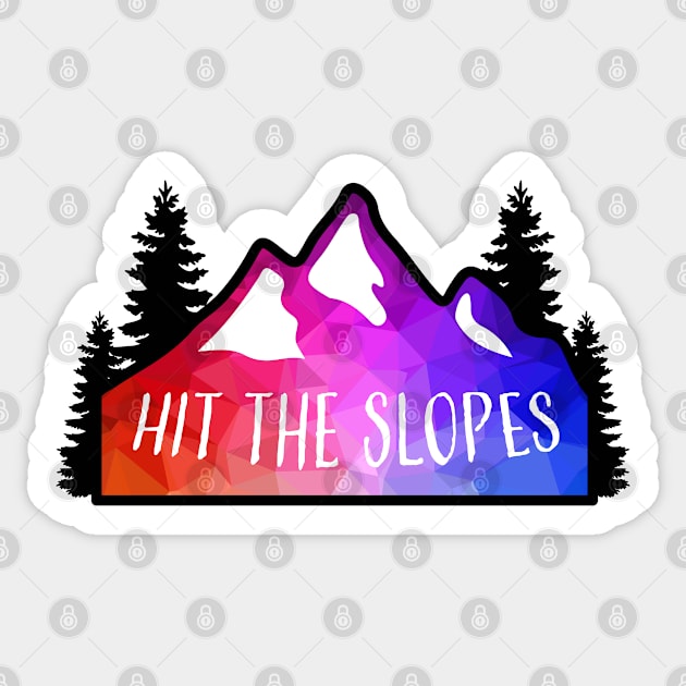 Geometric Colorful Mountain Hit The Slopes Sticker by KlehmInTime